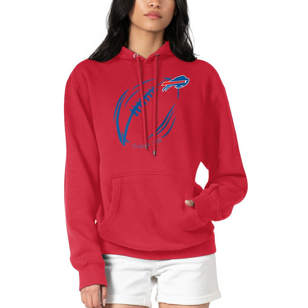 Buffalo Bills G-III 4Her by Carl Banks Women's Football Logo Fleece Tri-Blend Pullover Hoodie - Red Hoodies