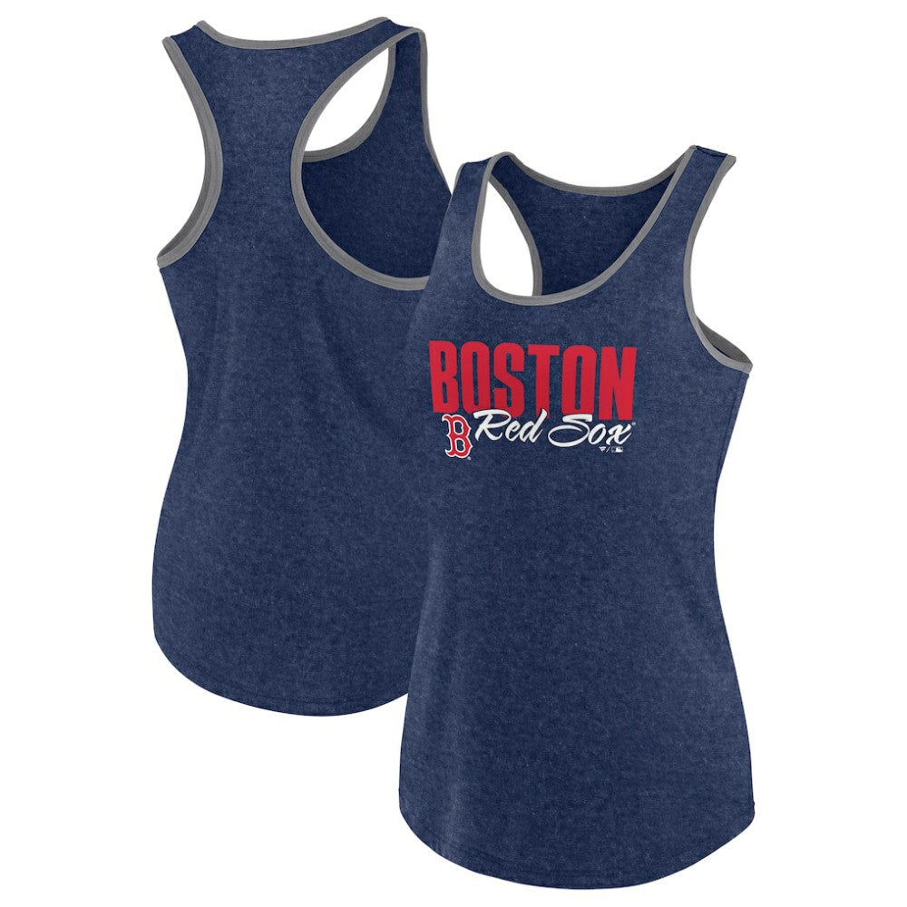 Boston Red Sox Profile Women's Plus Size Racerback Tank Top - Navy Tanks
