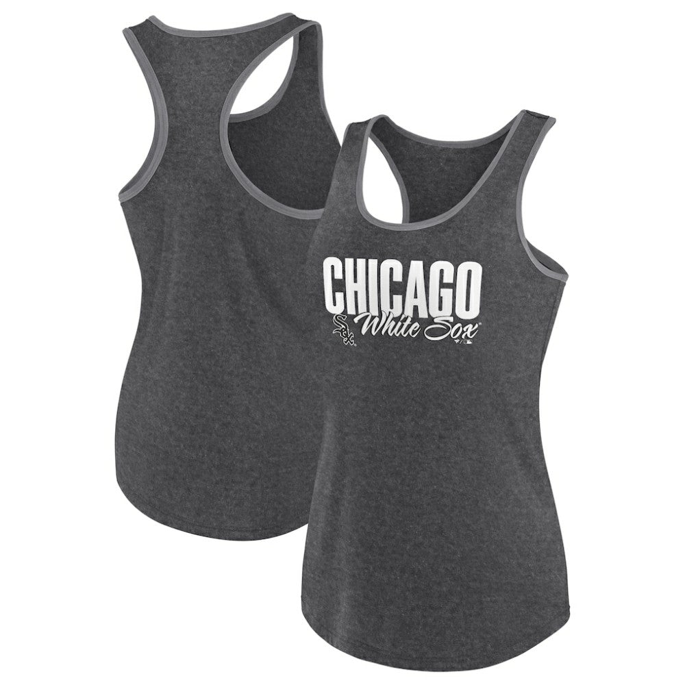 Chicago White Sox Profile Women's Plus Size Racerback Tank Top - Black Tanks