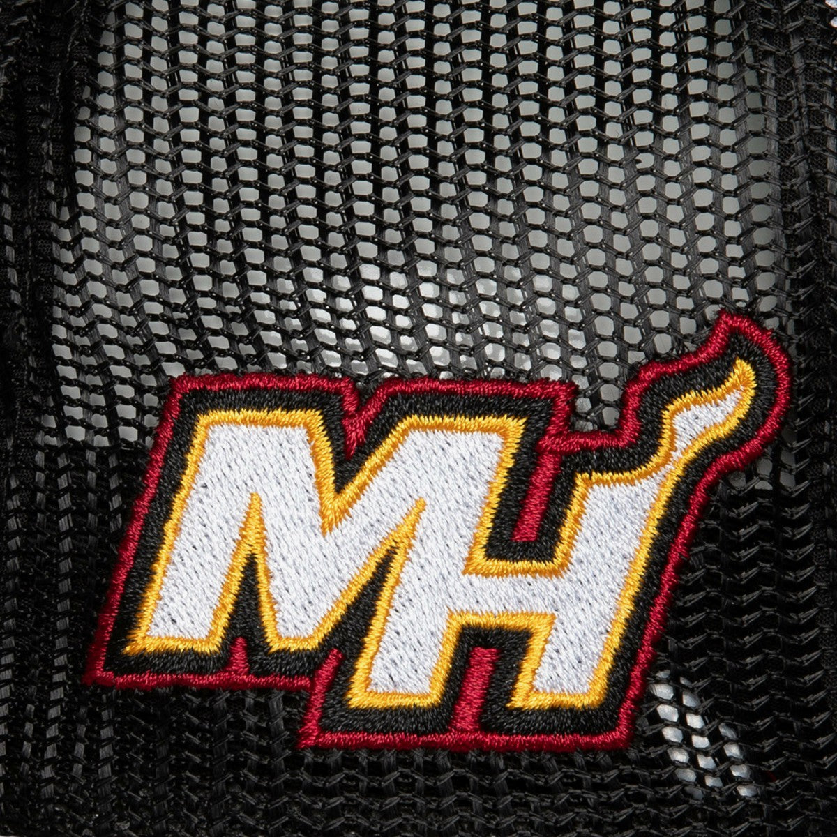 Miami Heat Hardwood Classics Blocker Foam Front Trucker Adjustable Hat White - Mitchell & Ness