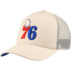 Philadelphia 76ers Trucker Adjustable Hat Cream - Mitchell & Ness