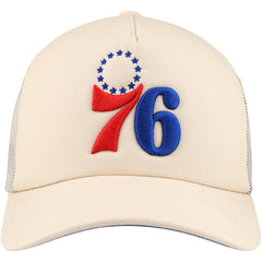 Philadelphia 76ers Trucker Adjustable Hat Cream - Mitchell & Ness