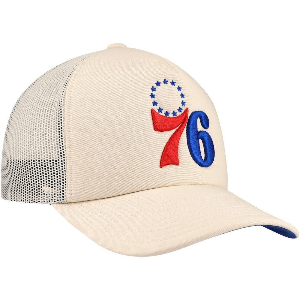 Philadelphia 76ers Trucker Adjustable Hat Cream - Mitchell & Ness
