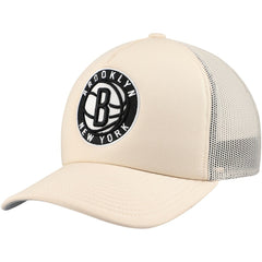 Brooklyn Nets Trucker Adjustable Hat Cream - Mitchell & Ness