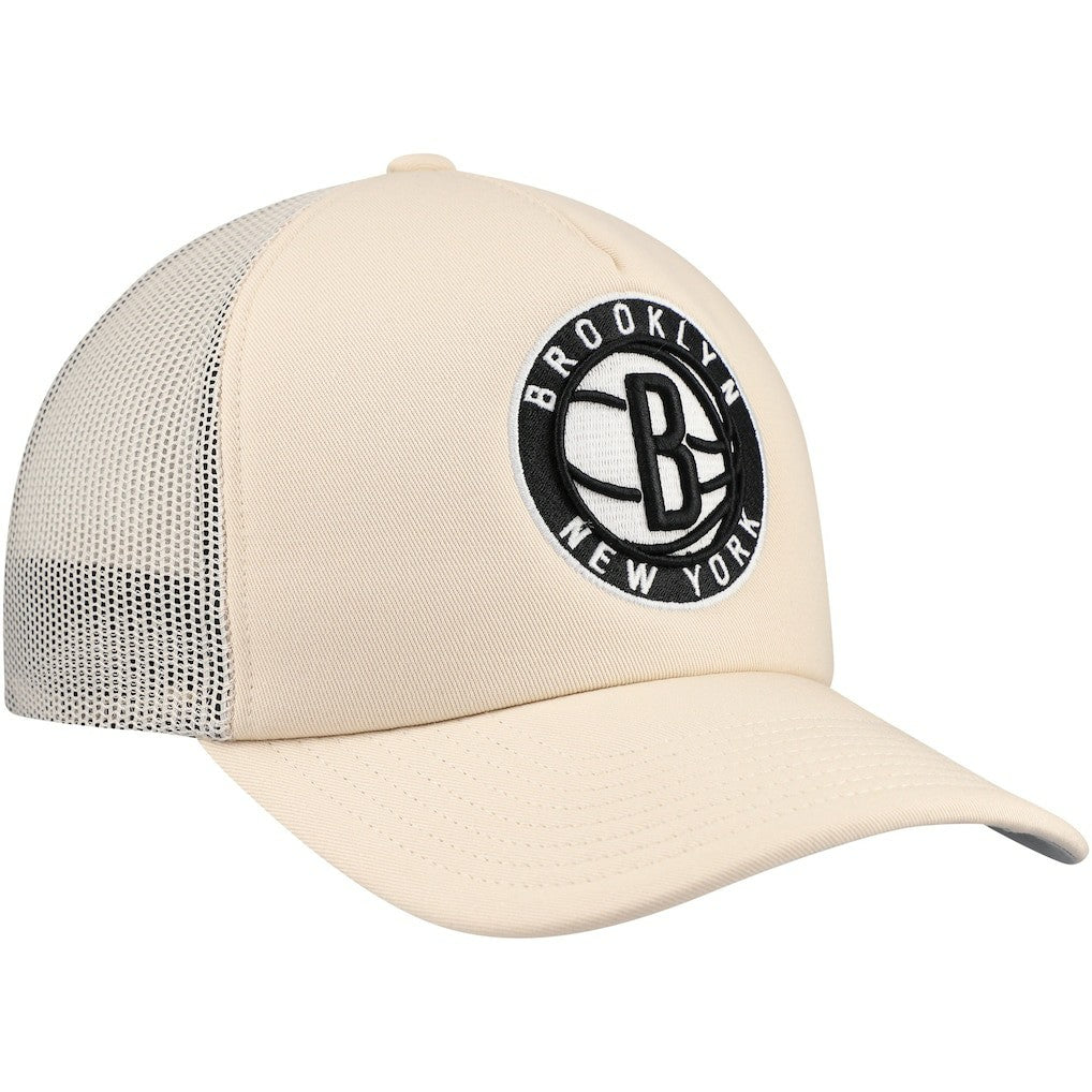 Brooklyn Nets Trucker Adjustable Hat Cream - Mitchell & Ness