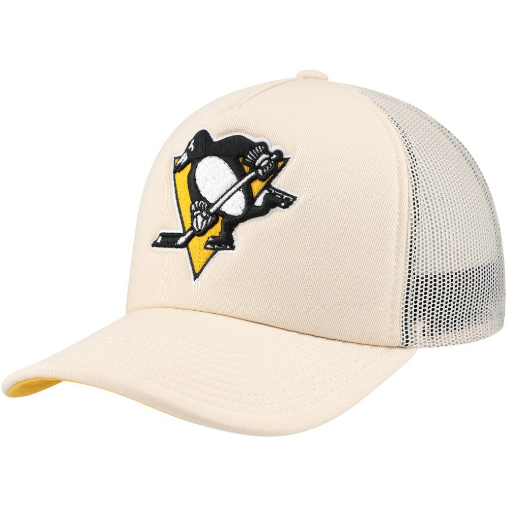 Pittsburgh Penguins Mitchell & Ness Foam Front Trucker Adjustable Hat - Cream | US 201463691
