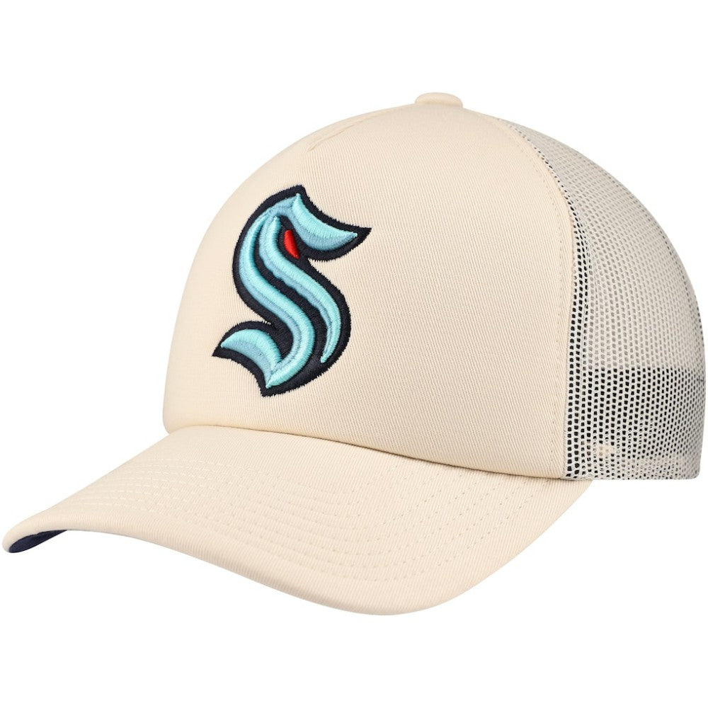 Seattle Kraken Mitchell & Ness Foam Front Trucker Adjustable Hat - Cream | US 201463698