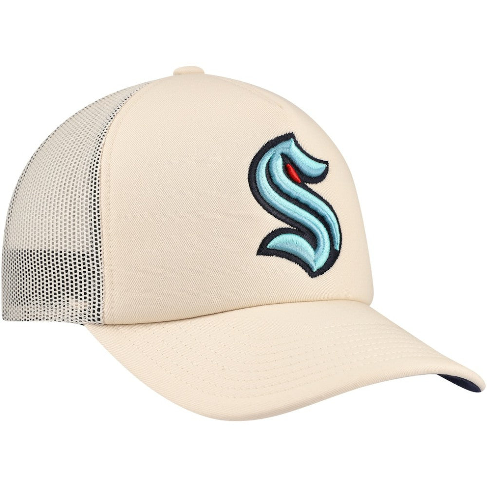 Seattle Kraken Mitchell & Ness Foam Front Trucker Adjustable Hat - Cream | US 201463698