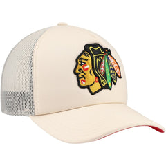Chicago Blackhawks Mitchell & Ness Foam Front Trucker Adjustable Hat - Cream | US 201463700