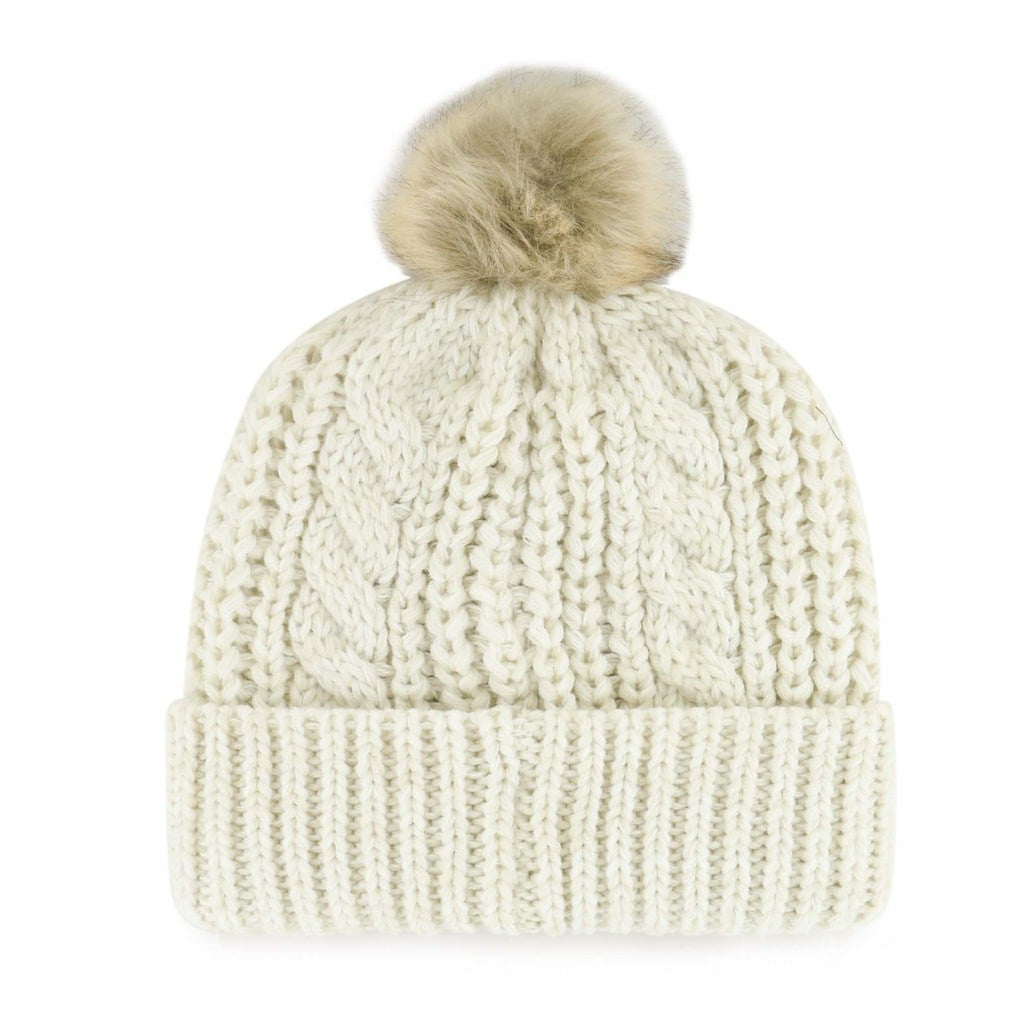 Cleveland Browns '47 Women's Meeko Cuffed Knit Hat with Pom - Cream Hats