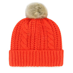 Cleveland Browns '47 Women's Meeko Cuffed Knit Hat with Pom - Orange Hats