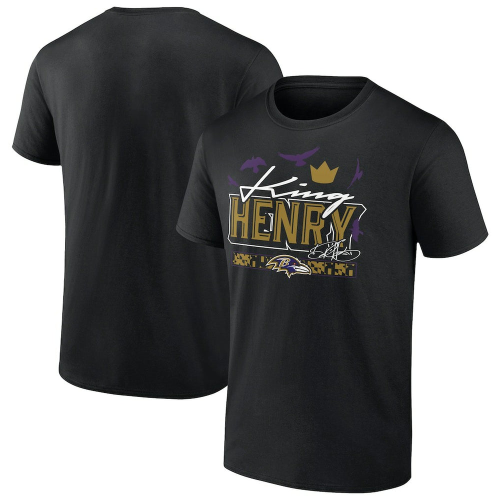Derrick Henry Baltimore Ravens King Henry's Crown T-Shirt - Black T-shirts
