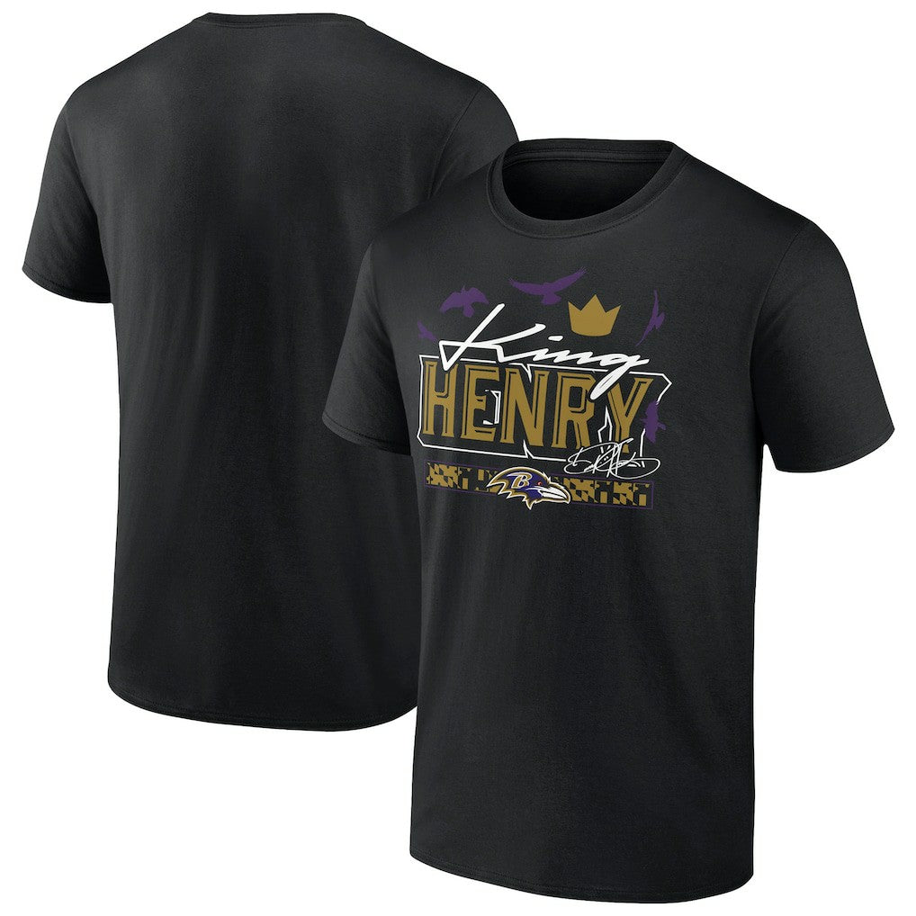 Derrick Henry Baltimore Ravens King Henry's Crown T-Shirt - Black T-shirts