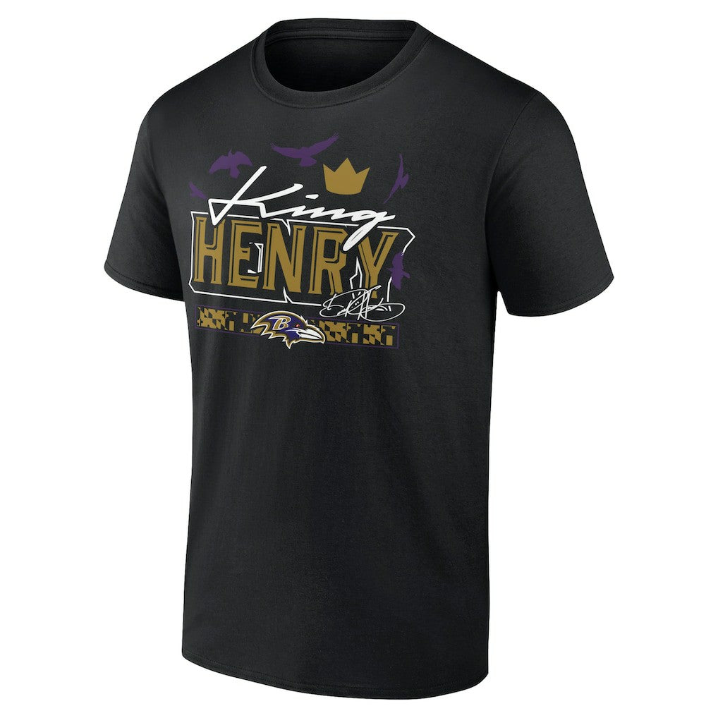 Derrick Henry Baltimore Ravens King Henry's Crown T-Shirt - Black T-shirts