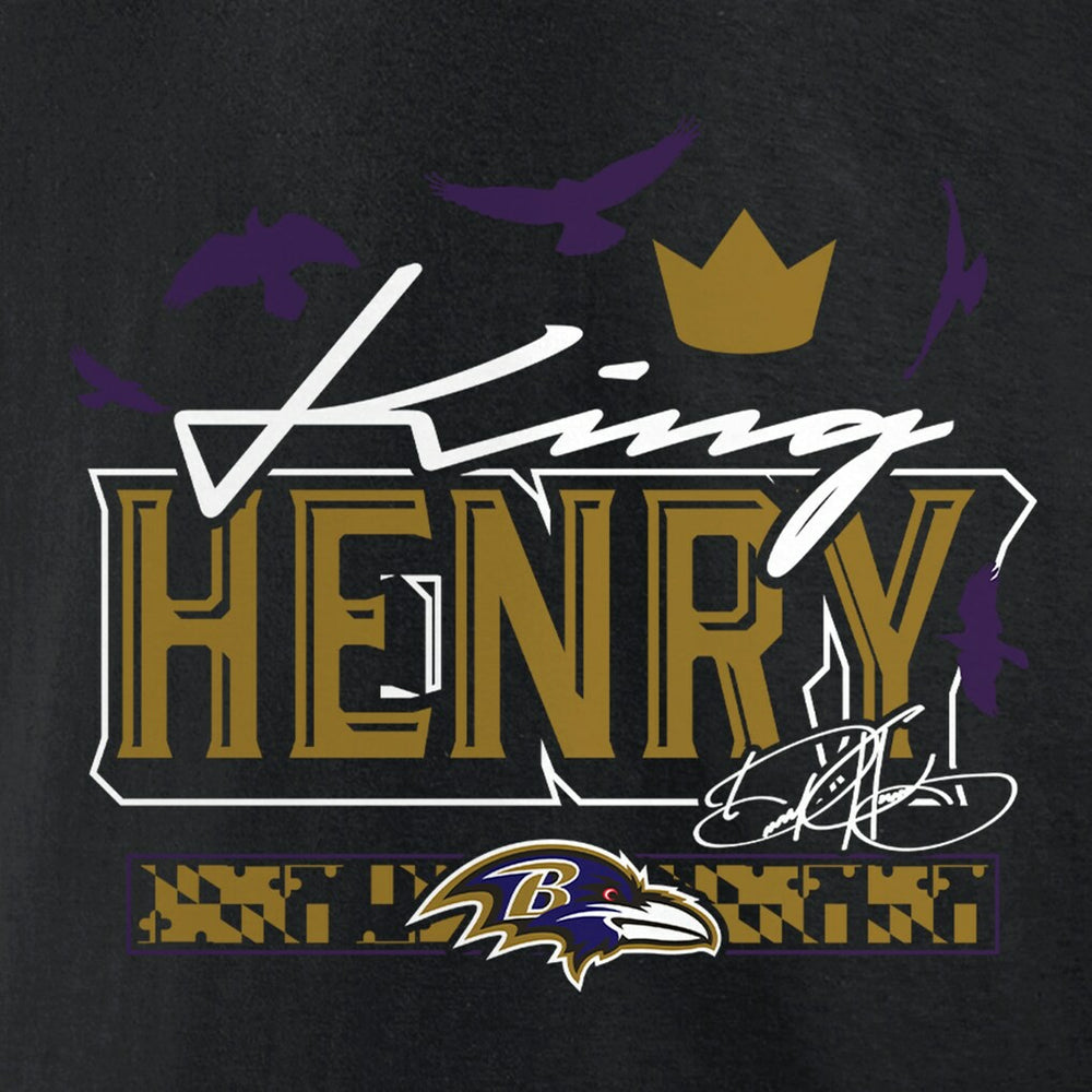 Derrick Henry Baltimore Ravens King Henry's Crown T-Shirt - Black T-shirts