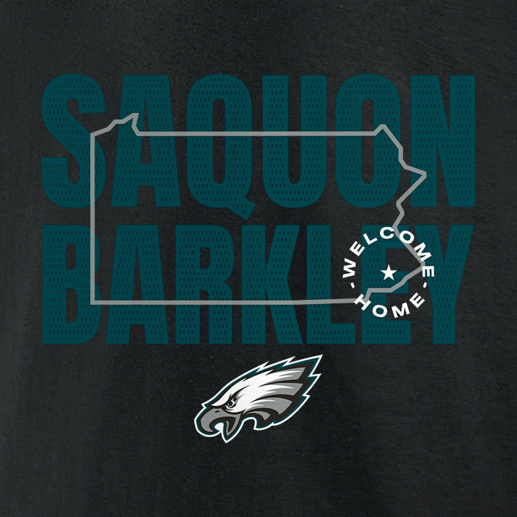 Saquon Barkley Philadelphia Eagles Welcome Home T-Shirt - Black T-shirts