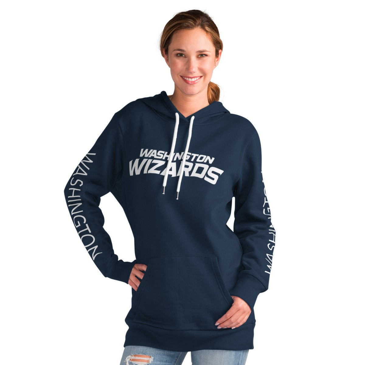 Washington Wizards G-III 4Her by Carl Banks Women's Base Coach Pullover Hoodie Navy outlet