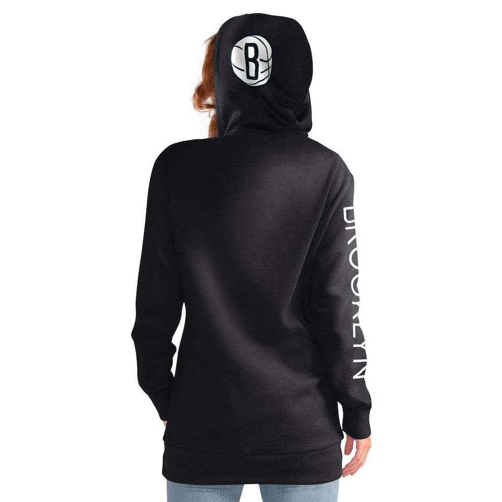 Brooklyn Nets G-III 4Her by Carl Banks Women's Base Coach Pullover Hoodie Black