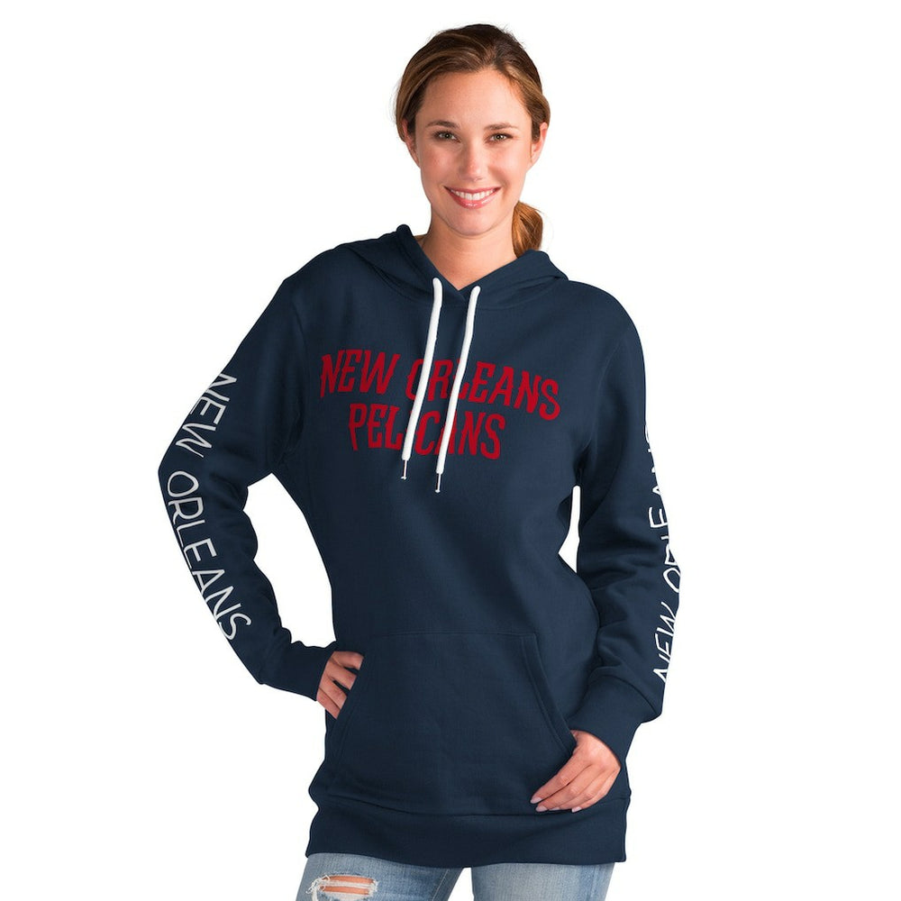 New Orleans Pelicans G-III 4Her by Carl Banks Women's Base Coach Pullover Hoodie Navy outlet