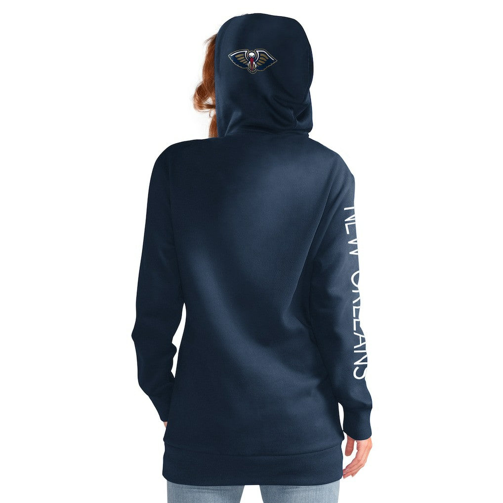 New Orleans Pelicans G-III 4Her by Carl Banks Women's Base Coach Pullover Hoodie Navy outlet