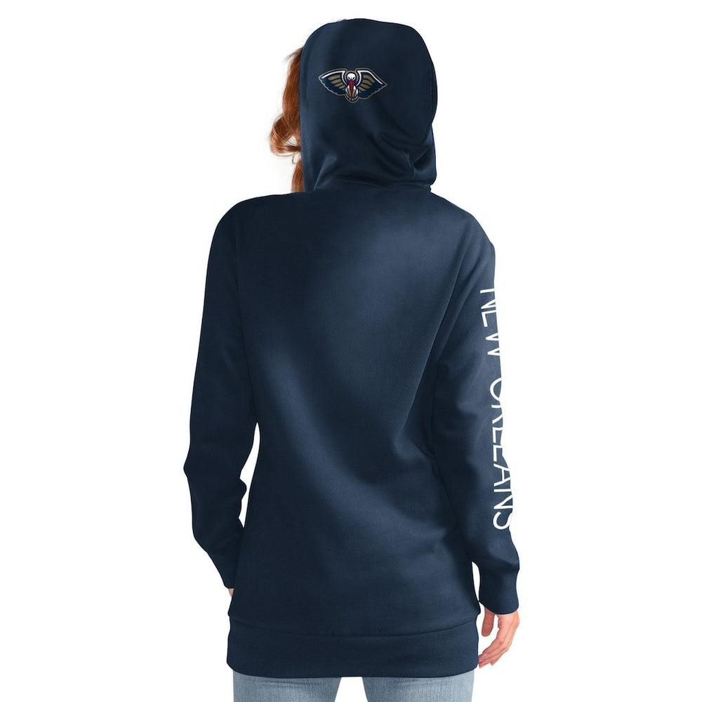 New Orleans Pelicans G-III 4Her by Carl Banks Women's Base Coach Pullover Hoodie Navy outlet