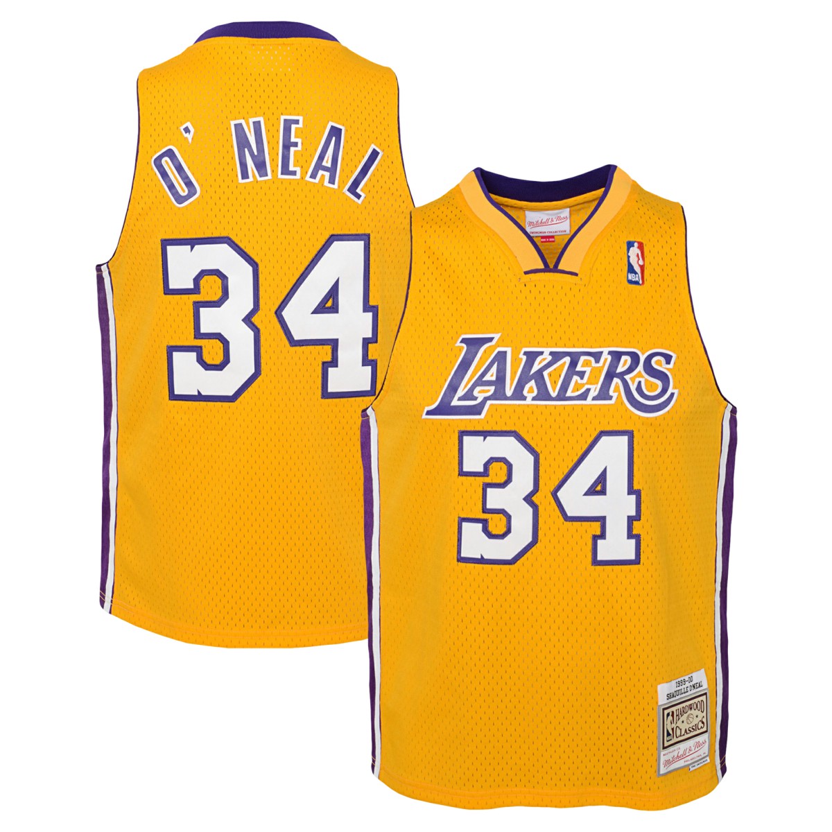 Shaquille O'Neal Los Angeles Lakers Youth 1999/00 Hardwood Classics Swingman Jersey Gold - Mitchell & Ness