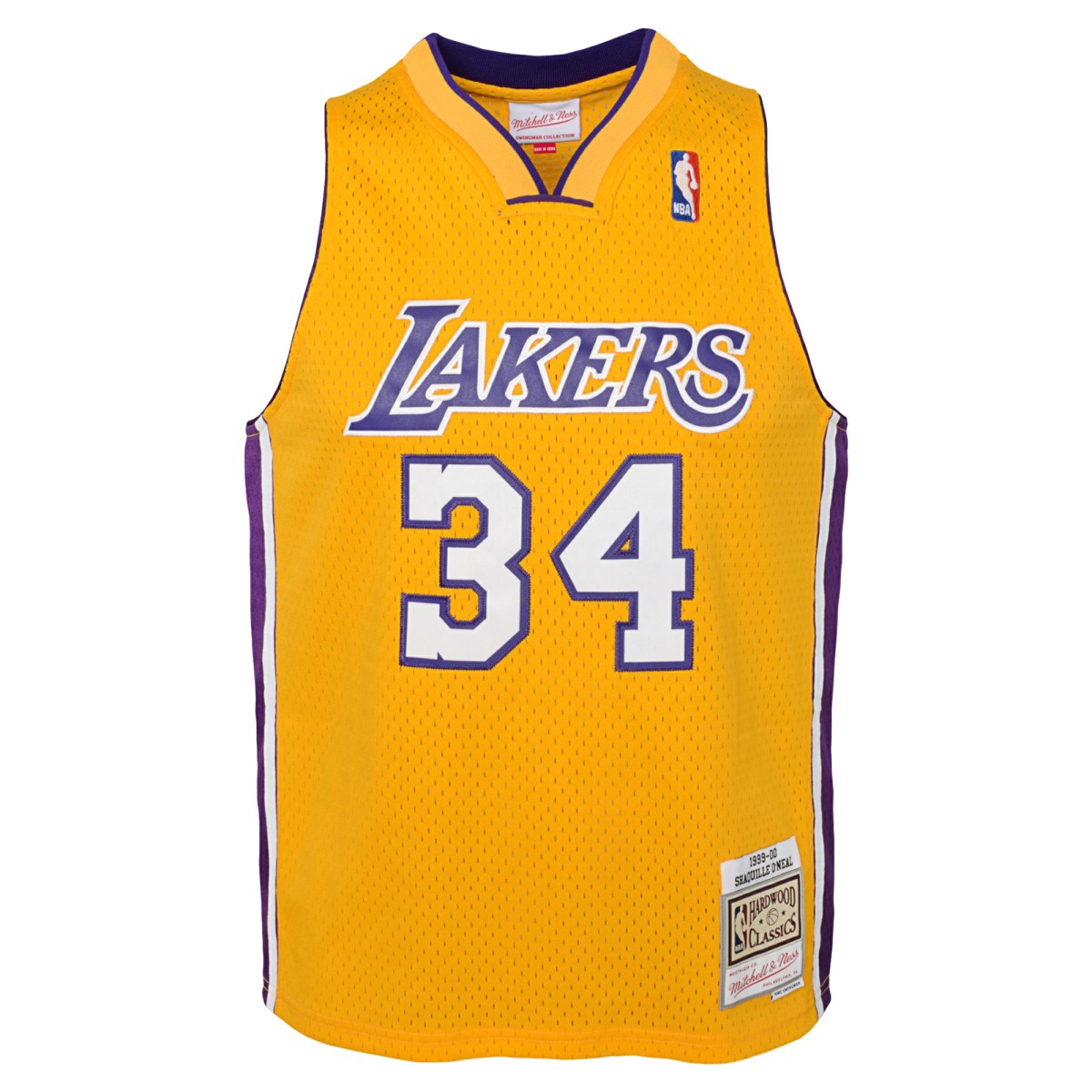 Shaquille O'Neal Los Angeles Lakers Youth 1999/00 Hardwood Classics Swingman Jersey Gold - Mitchell & Ness