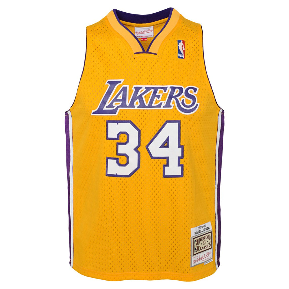 Shaquille O'Neal Los Angeles Lakers Youth 1999/00 Hardwood Classics Swingman Jersey Gold - Mitchell & Ness