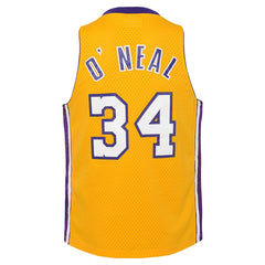 Shaquille O'Neal Los Angeles Lakers Youth 1999/00 Hardwood Classics Swingman Jersey Gold - Mitchell & Ness