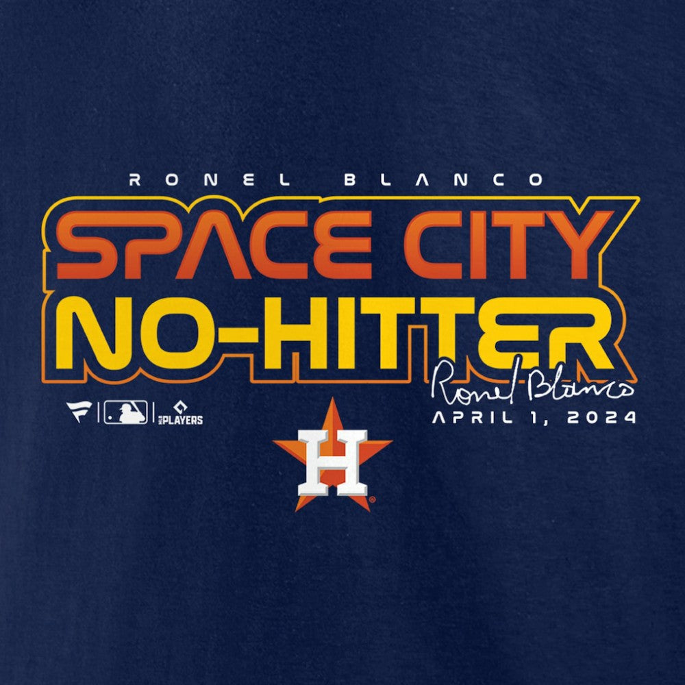 Ronel Blanco Houston Astros  Space City No-Hitter T-Shirt - Navy T-shirts