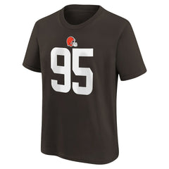 Myles Garrett Cleveland Browns Youth Player Name & Number T-Shirt - Brown T-shirts