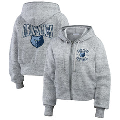 Memphis Grizzlies WEAR by Erin Andrews Women's Speckled Radiator Full-Zip Hoodie Heather Gray