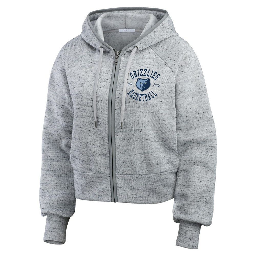 Memphis Grizzlies WEAR by Erin Andrews Women's Speckled Radiator Full-Zip Hoodie Heather Gray