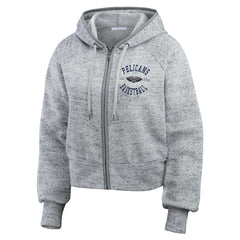 New Orleans Pelicans WEAR by Erin Andrews Women's Speckled Radiator Full-Zip Hoodie Heather Gray outlet