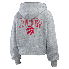 Toronto Raptors WEAR by Erin Andrews Women's Speckled Radiator Full-Zip Hoodie Heather Gray
