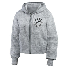 Utah Jazz WEAR by Erin Andrews Women's Speckled Radiator Full-Zip Hoodie Heather Gray