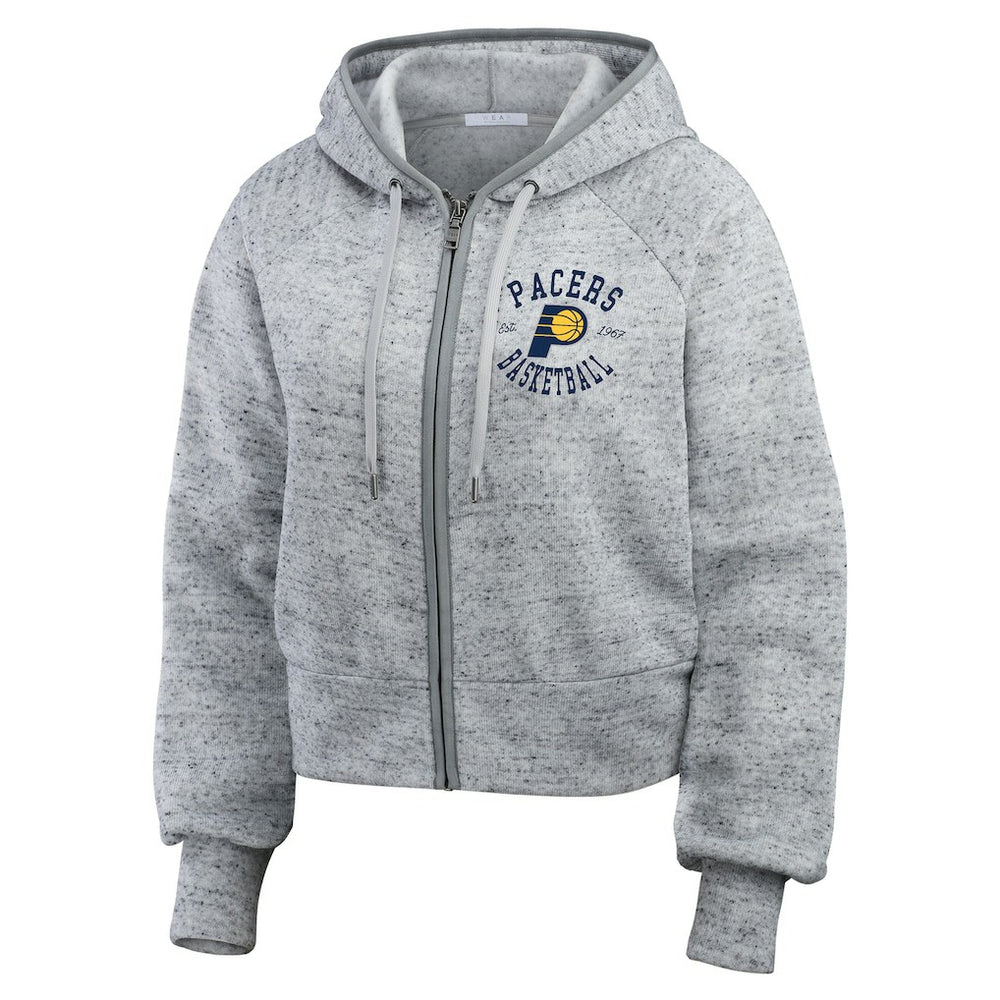 Indiana Pacers WEAR by Erin Andrews Women's Speckled Radiator Full-Zip Hoodie Heather Gray outlet