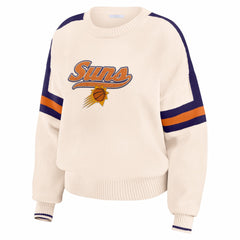 Phoenix Suns WEAR by Erin Andrews Women's Stripe Pullover Sweater Cream