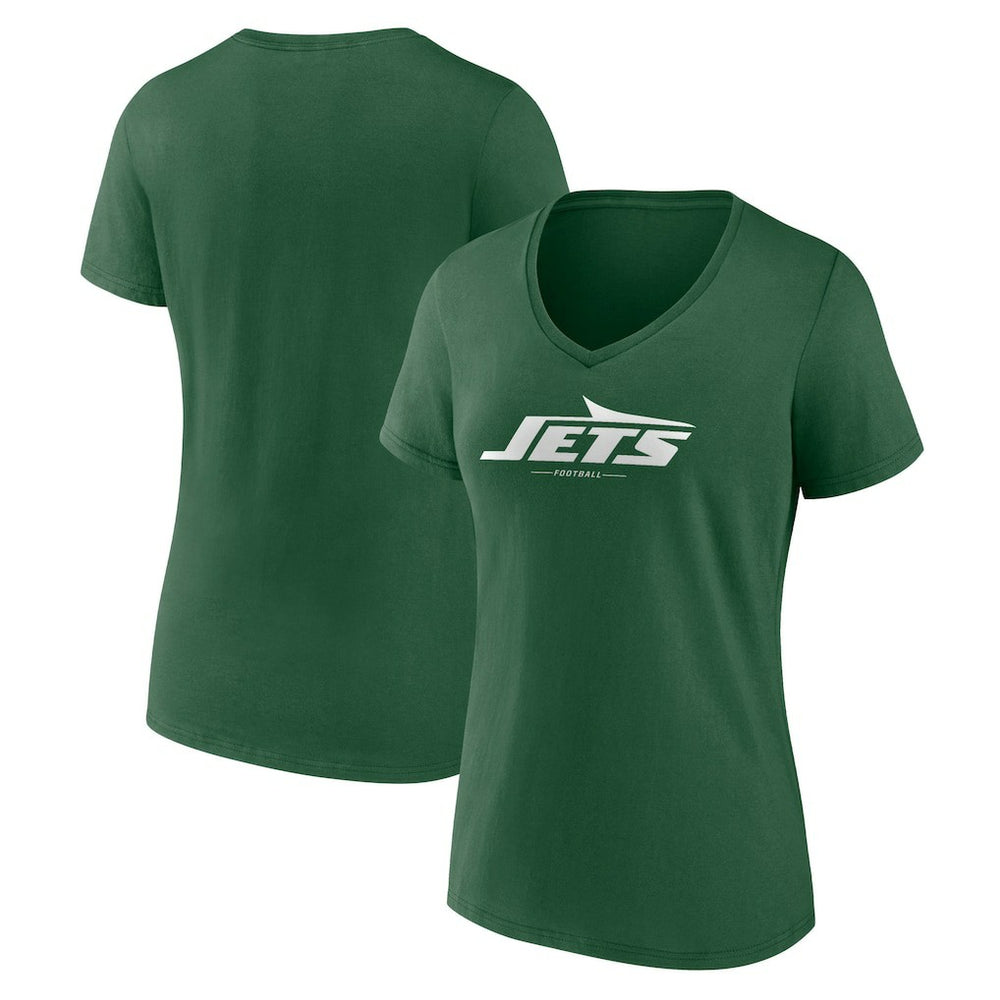 New York Jets Women's Team Lock-Up V-Neck T-Shirt - Green T-shirts