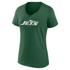 New York Jets Women's Team Lock-Up V-Neck T-Shirt - Green T-shirts