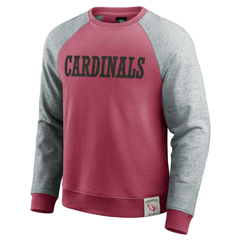 Arizona Cardinals Darius Rucker Collection Colorblock Pullover Sweatshirt - Cardinal/Heather Gray Pullover