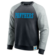 Carolina Panthers Darius Rucker Collection Colorblock Pullover Sweatshirt - Black/Heather Gray Pullover