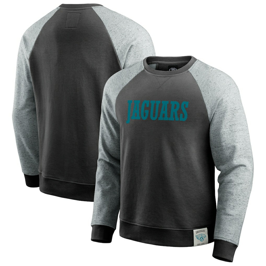 Jacksonville Jaguars Darius Rucker Collection Colorblock Pullover Sweatshirt - Black/Heather Gray Pullover