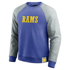Los Angeles Rams Darius Rucker Collection Colorblock Pullover Sweatshirt - Royal/Heather Gray Pullover
