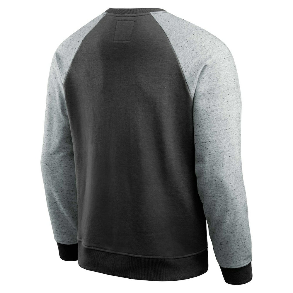 Las Vegas Raiders Darius Rucker Collection Colorblock Pullover Sweatshirt - Black/Heather Gray Pullover