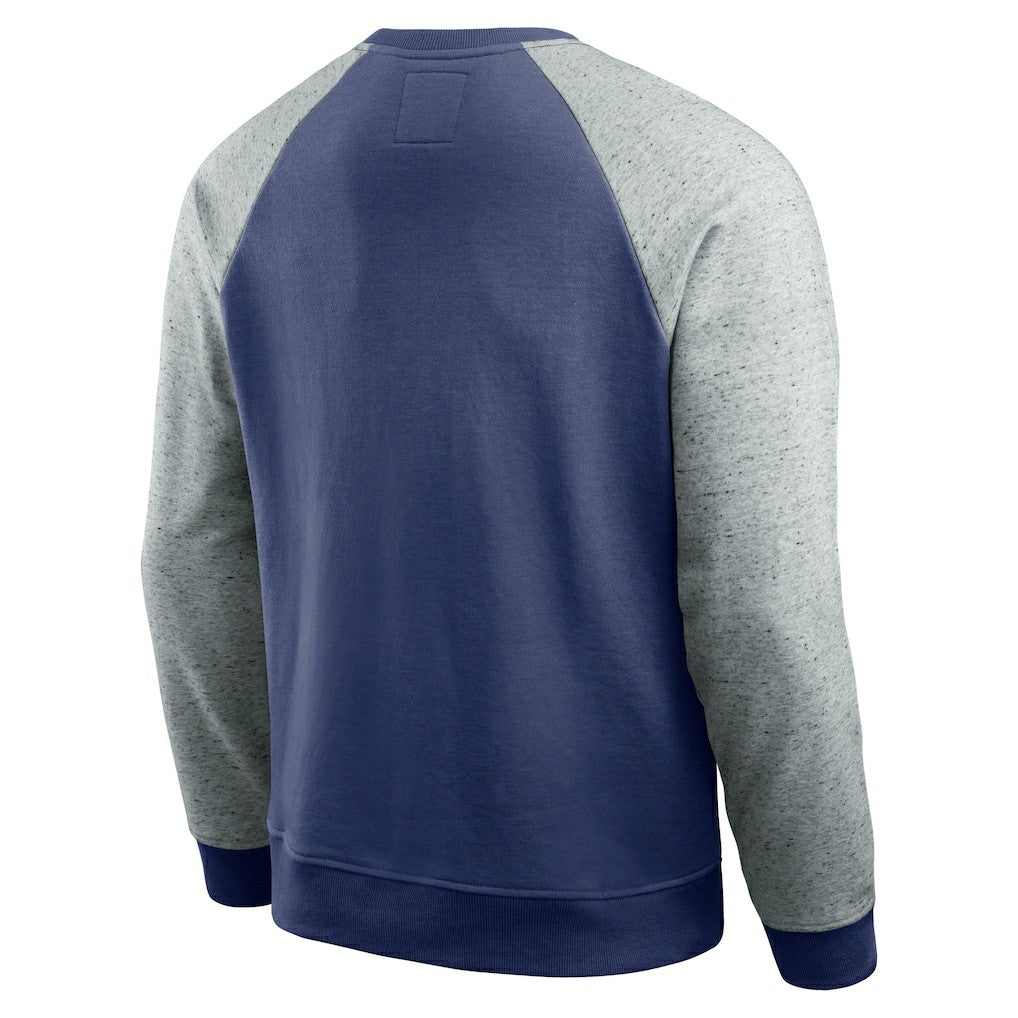 New York Giants Darius Rucker Collection Colorblock Pullover Sweatshirt - Royal/Heather Gray Pullover