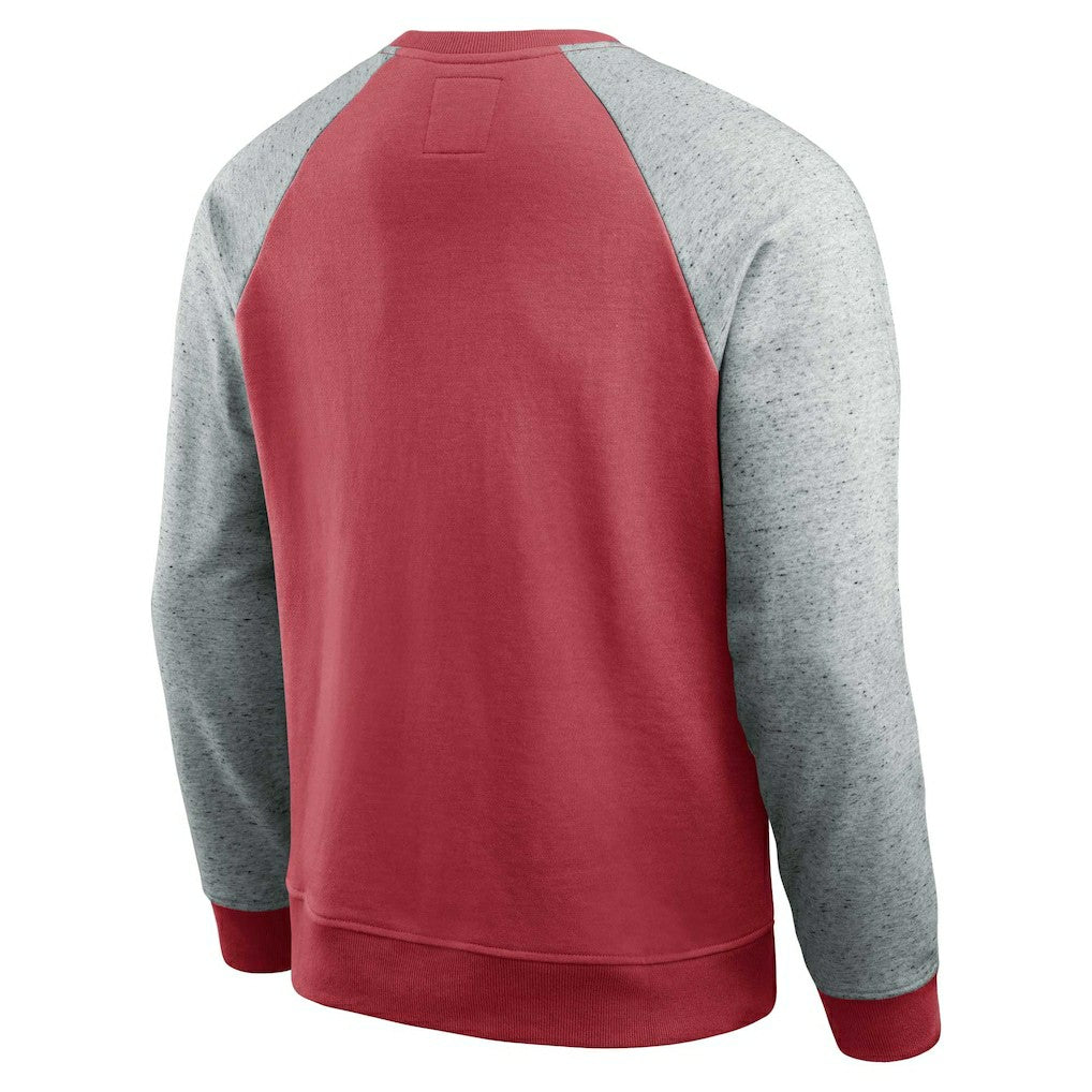 San Francisco 49ers Darius Rucker Collection Colorblock Pullover Sweatshirt - Scarlet/Heather Gray Pullover