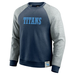 Tennessee Titans Darius Rucker Collection Colorblock Pullover Sweatshirt - Navy/Heather Gray Pullover
