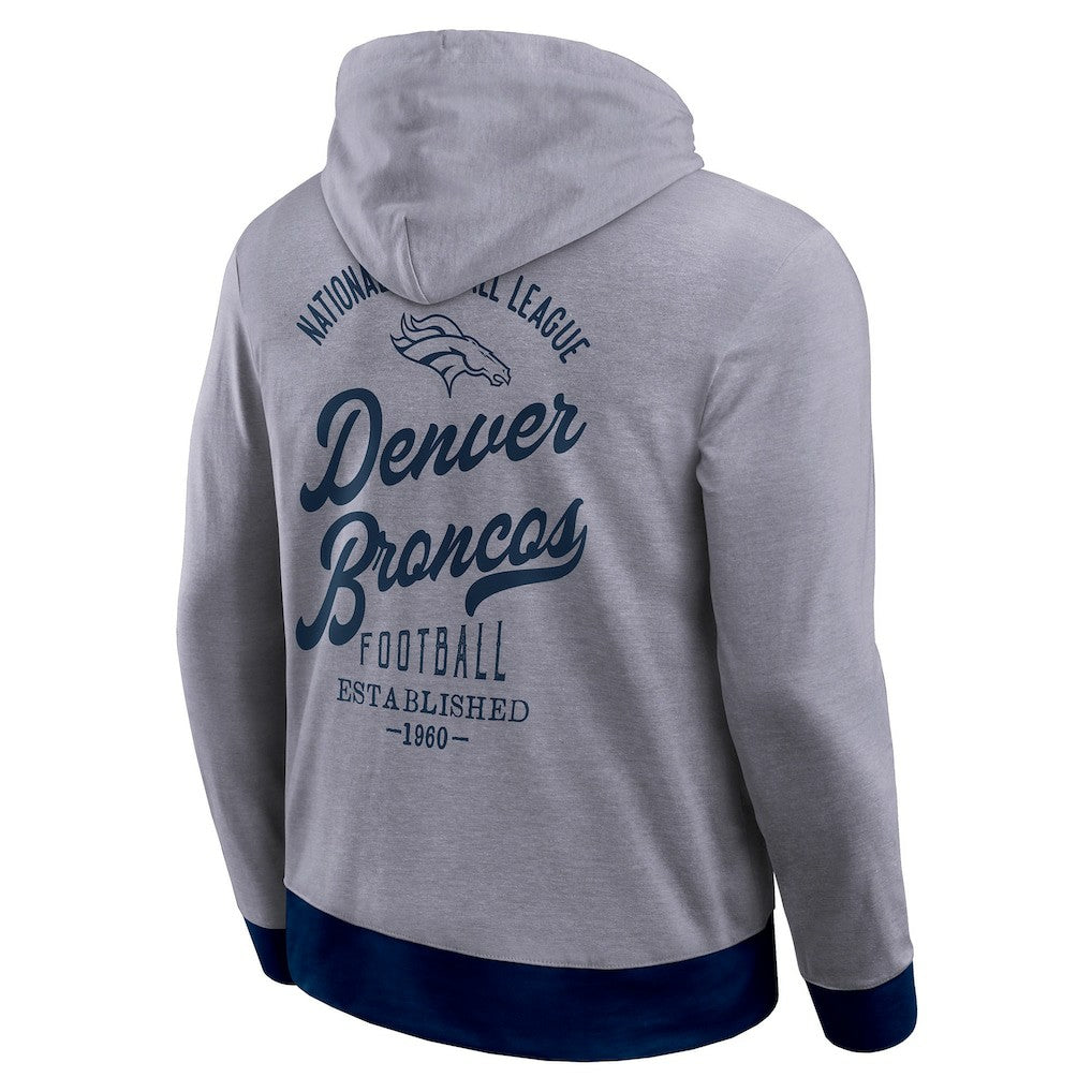 Denver Broncos Darius Rucker Collection Tonal Knit Pullover Hoodie - Navy Hoodies