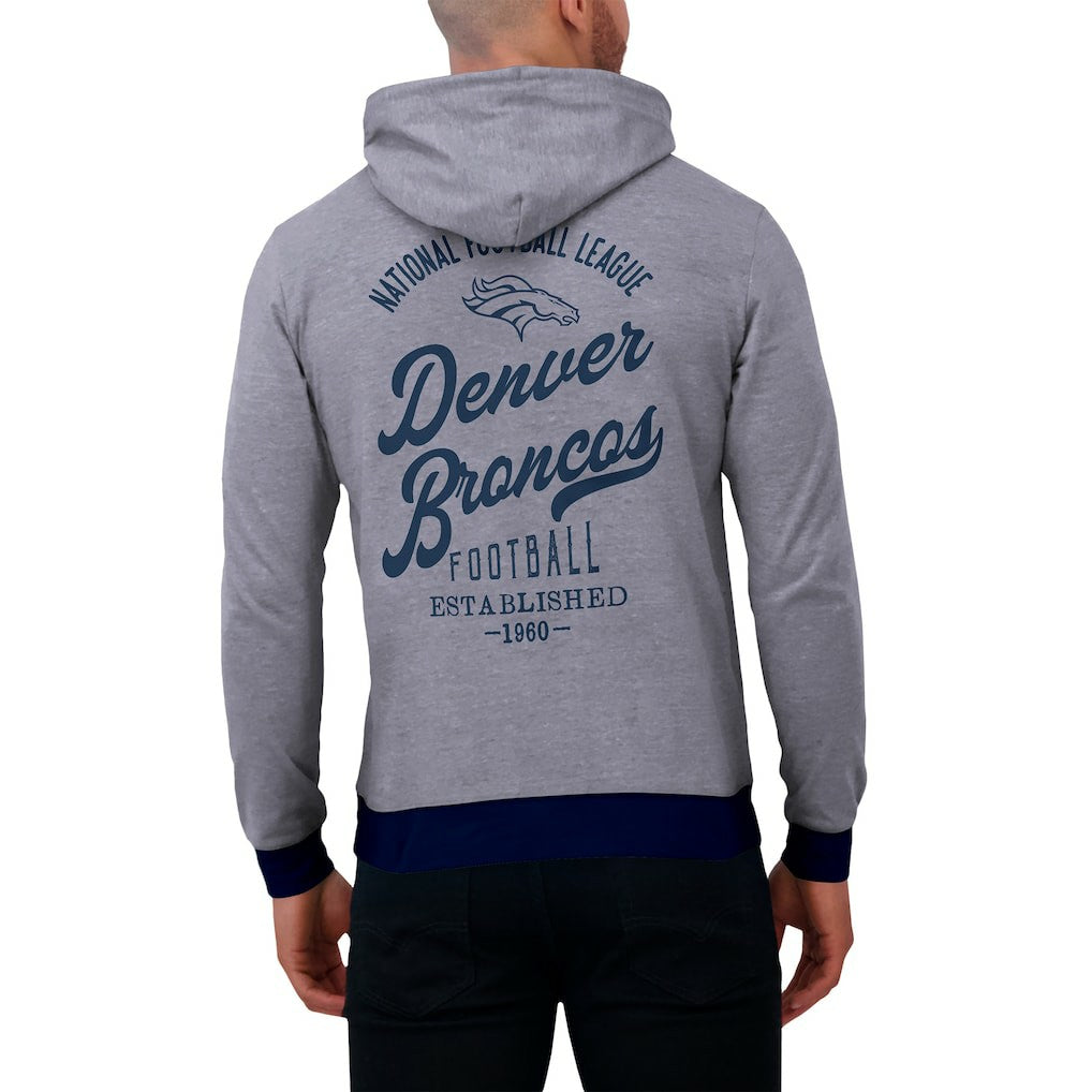Denver Broncos Darius Rucker Collection Tonal Knit Pullover Hoodie - Navy Hoodies